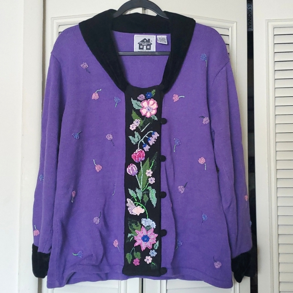 Like new! Vintage Storybook Knits night garden sweater